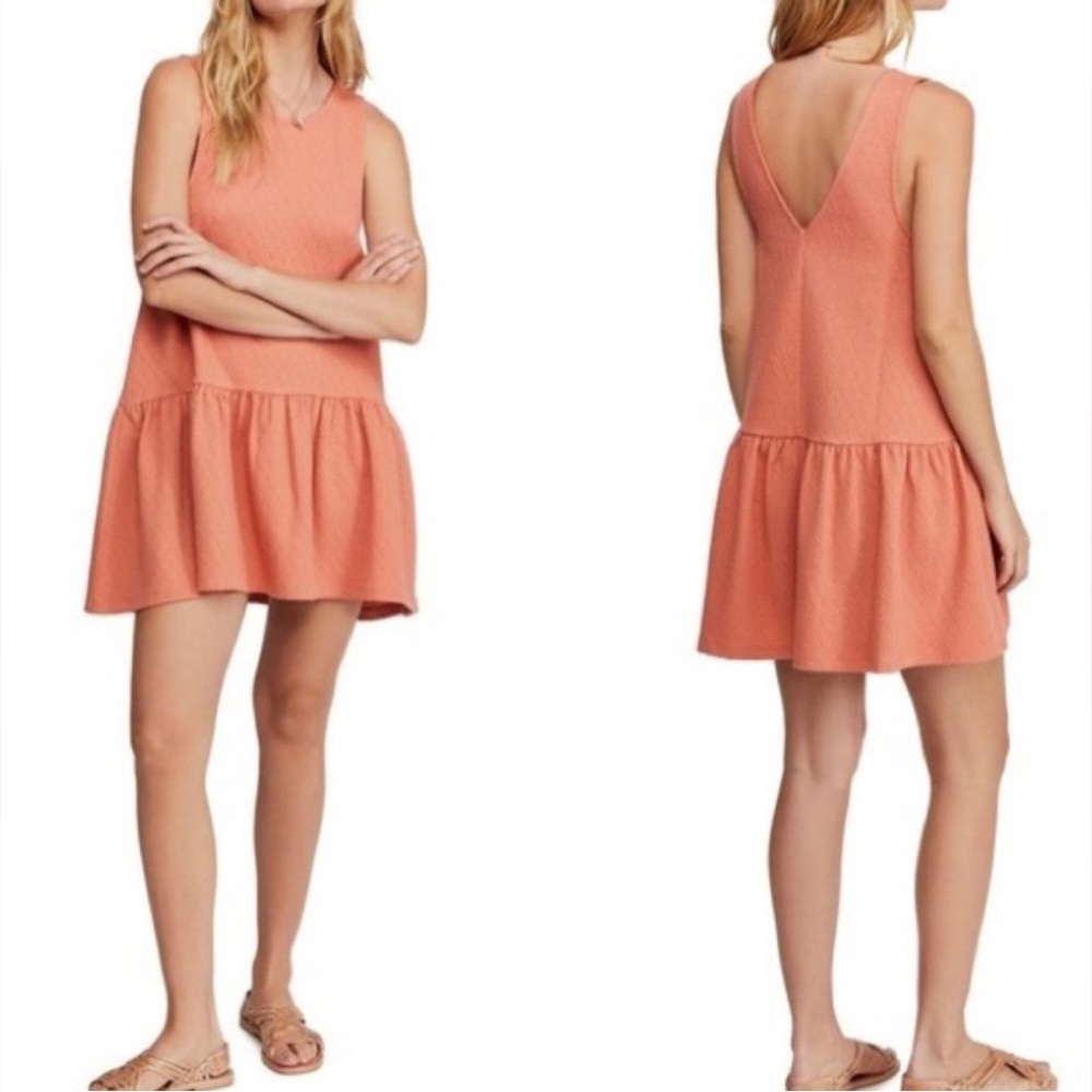 Free People Easy Street Mini Dress in Coral, Size Small